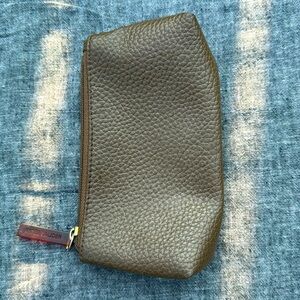 Estée Lauder pocket purse, brown faux leather vintage